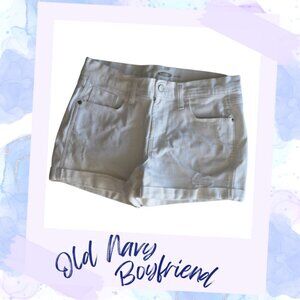 Old Navy Boyfriend Ripped Distressed White Denim Shorts